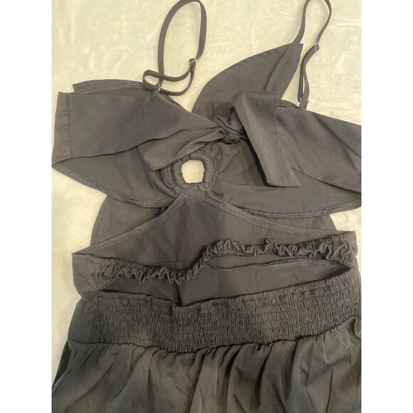 CHICME Women's Floral Pattern Sleeveless Jumpsuit Large Black Cut Out - Picture 9 of 12